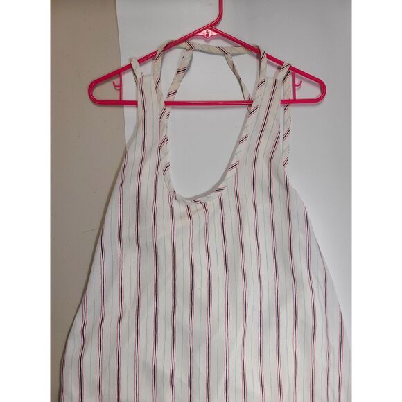 BCBGMAXAZRIA Chelsi Striped Open Back High Low Halter Midi Dress M - Picture 5 of 7